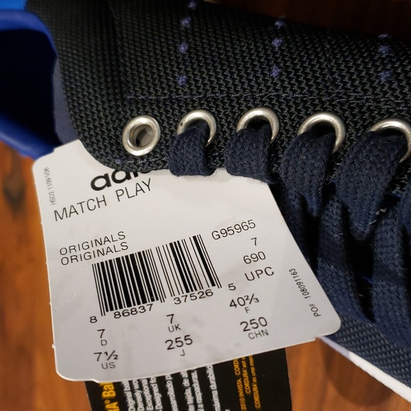 Adidas Originals Match Play Cordura Sneakers Navy Men's 7.5 - Picture 3 of 6